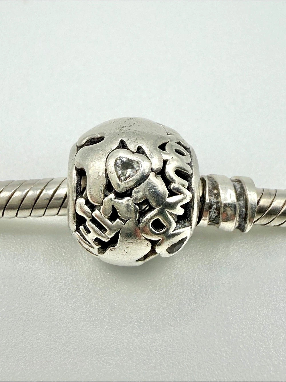 Pandora 791718CZ All Around the World Globe Travel Charm S925 ALE Retired C024